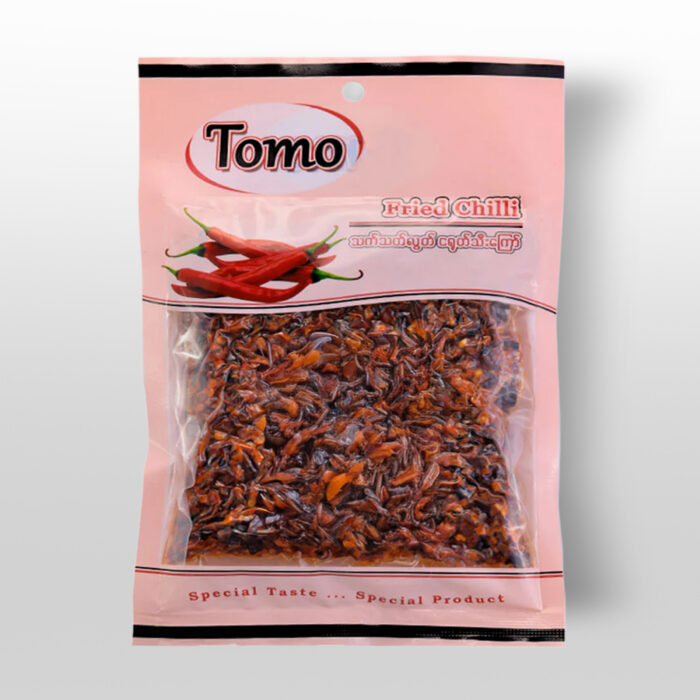 TOMO Fried Chilies တိုမို ငရုတ်သီးကြော် ထုပ် ၁၅၀ ဂရမ် - Image 1